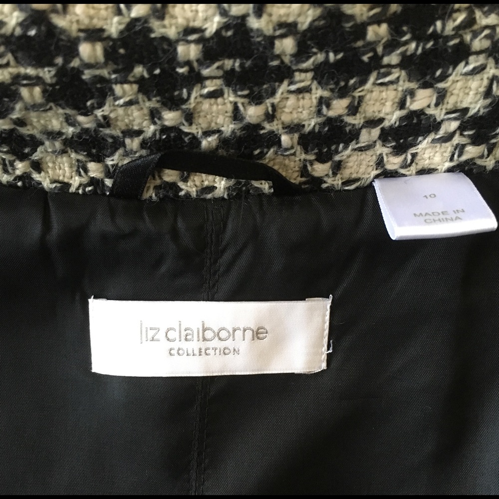 Short coat black white houndstooth coat pea coat new w tag - Picture 4 of 6